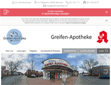 Tablet Screenshot of greifen-apotheke-hannover.de